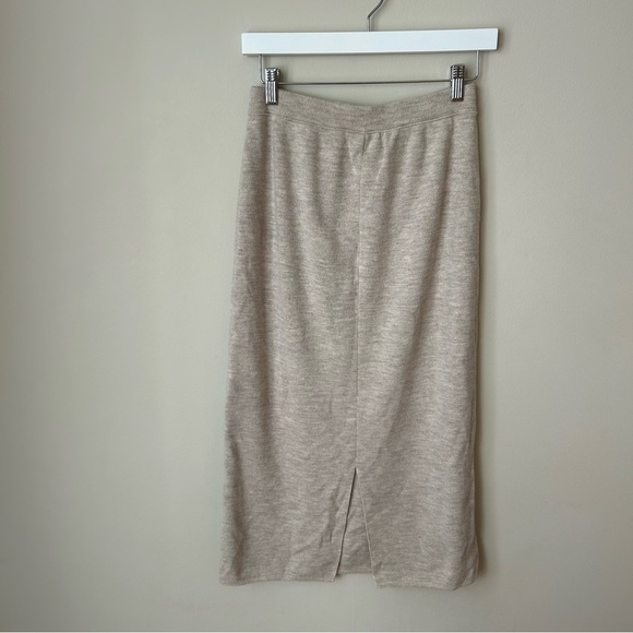 Rodier Kasha De Rodier Oatmeal Beige Wool Blend Midi Skirt Women’s Size Medium - Picture 2 of 5
